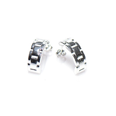 Rolex schakel oorbellen zilver dames en heren | Rolex earrings